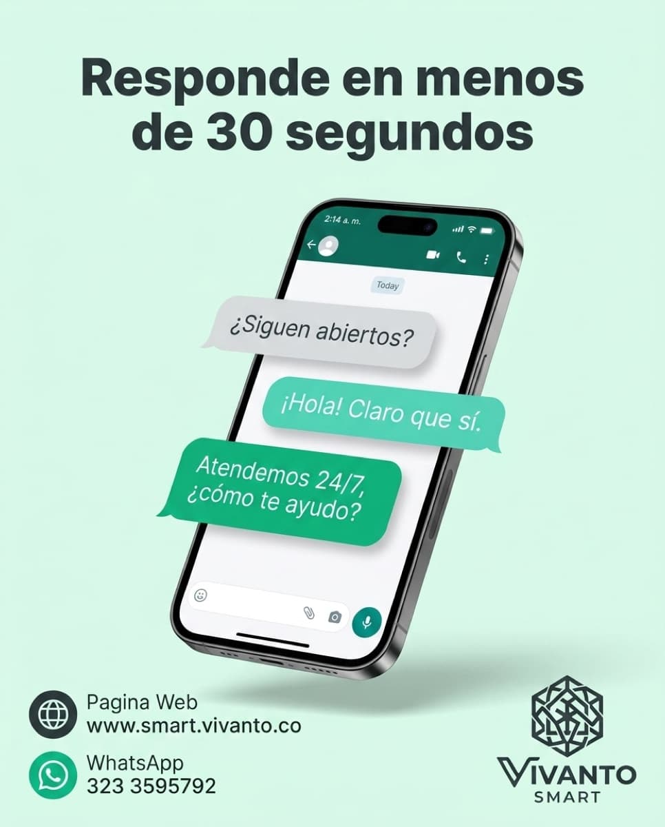 Celular con chat de WhatsApp respondido de madrugada en menos de treinta segundos por un agente